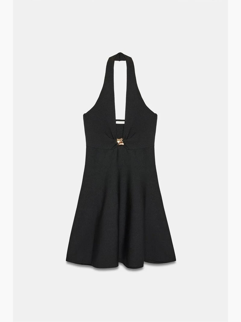 Vestido mini em linha a com decote halter sem mangas dilvin Preto - Kiabi