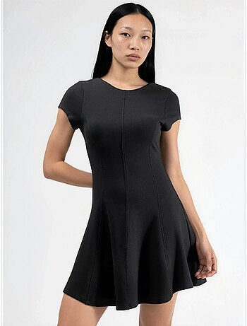 Vestido mini em linha a de manga curta busem