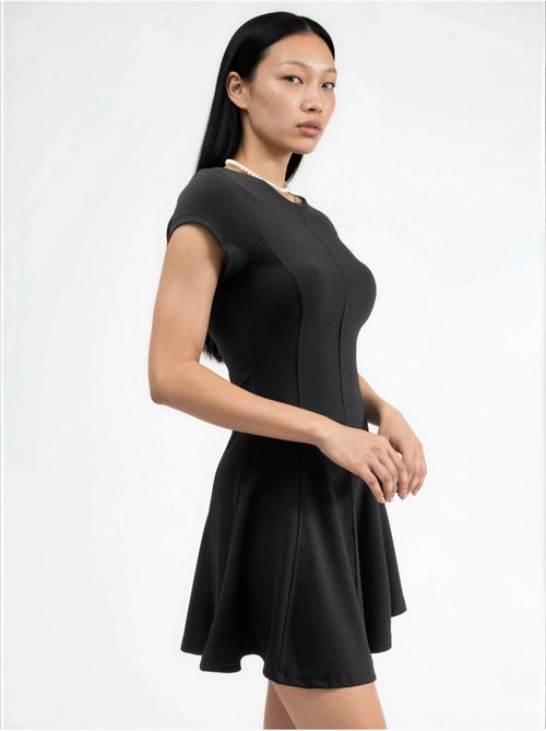 Vestido mini em linha a de manga curta busem - Kiabi