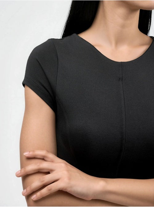 Vestido mini em linha a de manga curta busem - Kiabi