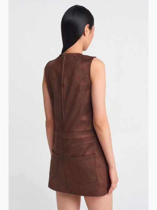 Vestido mini em pele sintética sem mangas dilvin - Kiabi