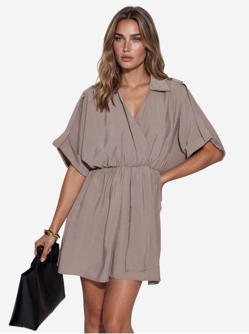 Vestido mini envelope texturizado busem - Kiabi