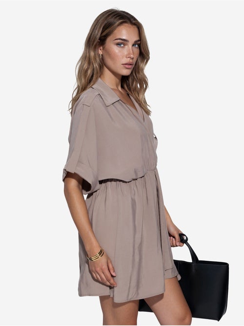 Vestido mini envelope texturizado busem - Kiabi
