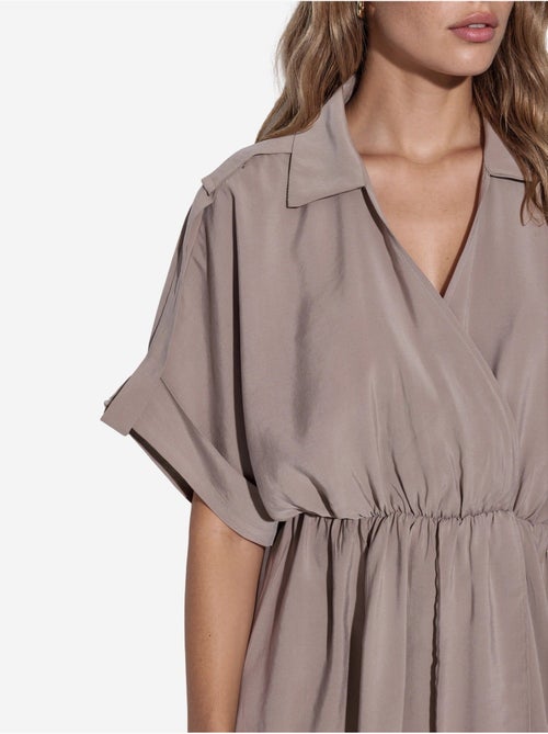 Vestido mini envelope texturizado busem - Kiabi