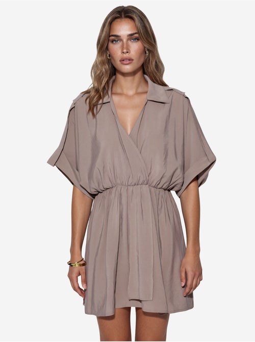 Vestido mini envelope texturizado busem - Kiabi