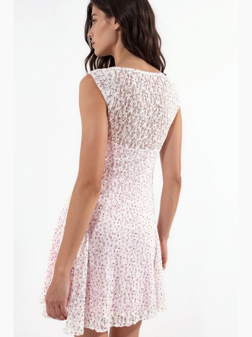 Vestido mini floral com gola coração hiccup - Kiabi