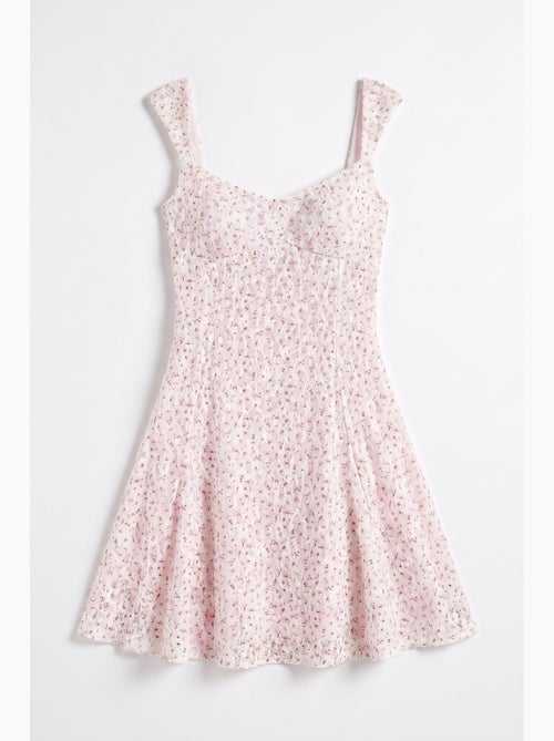 Vestido mini floral com gola coração hiccup - Kiabi