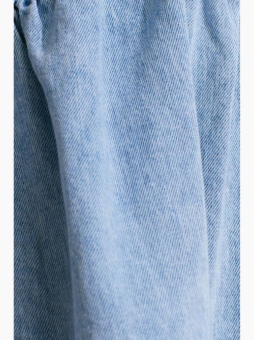 Vestido mini halter em ganga de algodão dilvin - Kiabi