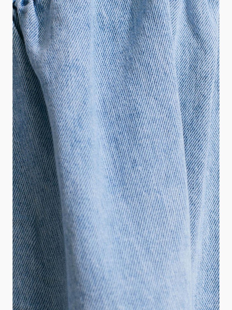 Vestido mini halter em ganga de algodão dilvin Azul-safira - Kiabi