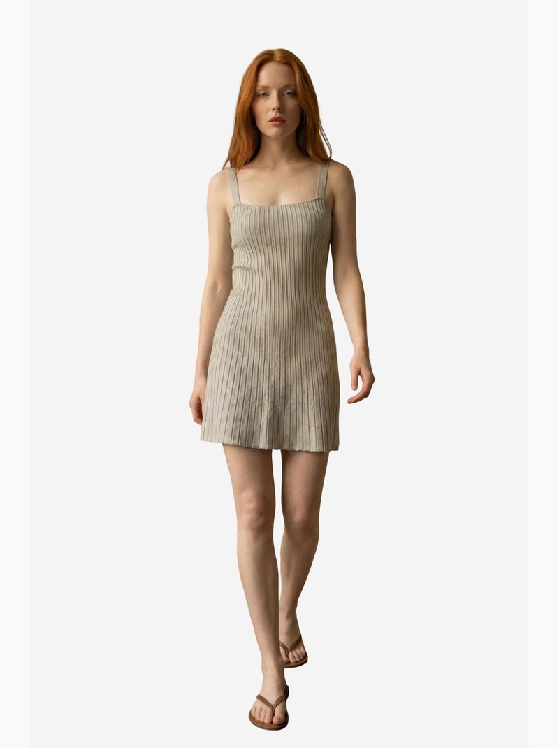 Vestido mini justo canelado com decote quadrado my fashion Cinza - Kiabi