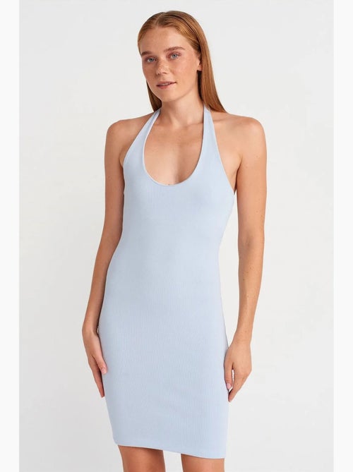 Vestido mini justo canelado dilvin - Kiabi Vestido mini justo canelado dilvin - Kiabi