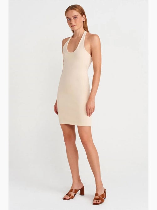 Vestido mini justo canelado dilvin - Kiabi Vestido mini justo canelado dilvin - Kiabi
