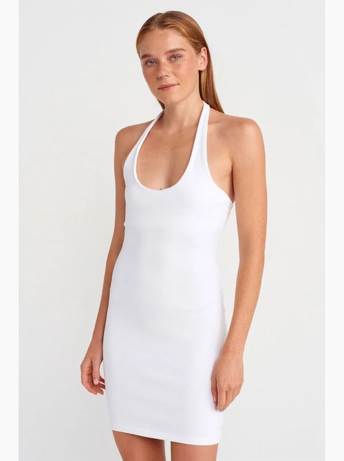 Vestido mini justo canelado dilvin - Kiabi Vestido mini justo canelado dilvin - Kiabi
