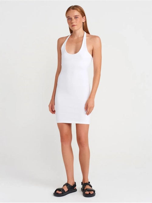 Vestido mini justo canelado dilvin - Kiabi Vestido mini justo canelado dilvin - Kiabi