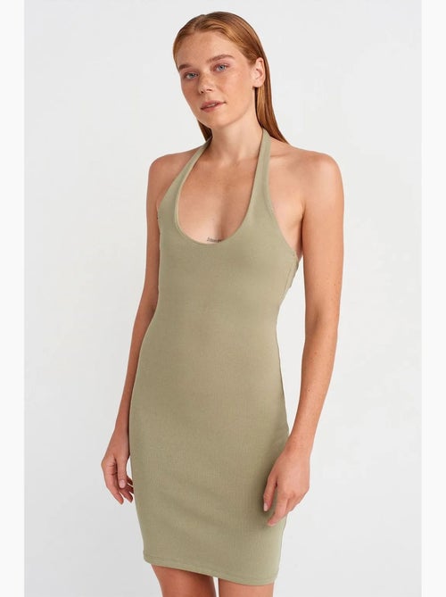 Vestido mini justo canelado dilvin - Kiabi Vestido mini justo canelado dilvin - Kiabi