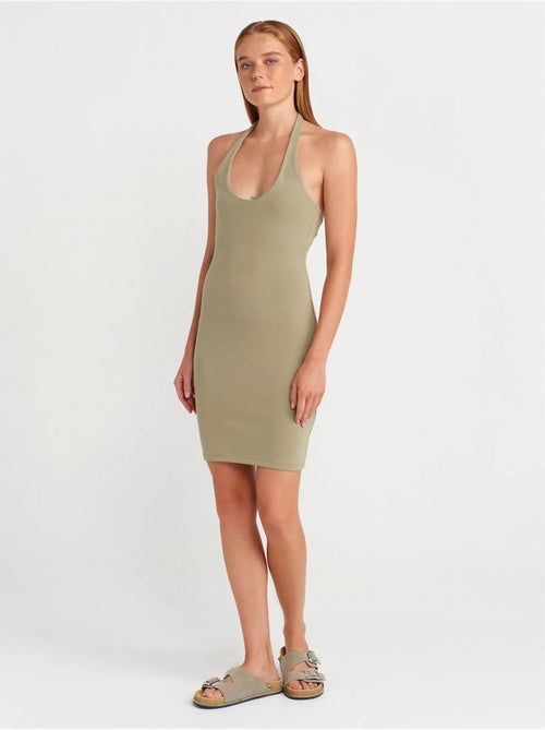 Vestido mini justo canelado dilvin - Kiabi Vestido mini justo canelado dilvin - Kiabi