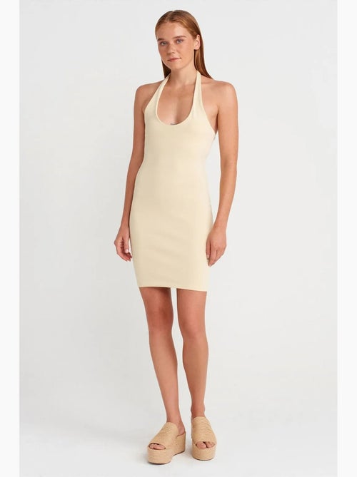 Vestido mini justo canelado dilvin - Kiabi Vestido mini justo canelado dilvin - Kiabi