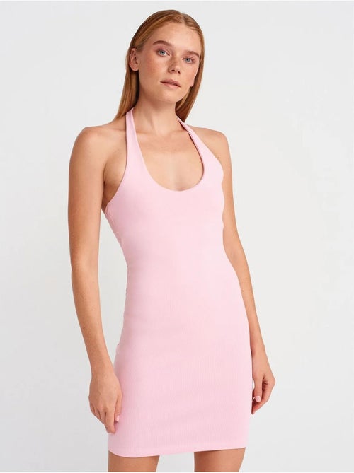 Vestido mini justo canelado dilvin - Kiabi Vestido mini justo canelado dilvin - Kiabi