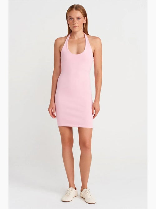 Vestido mini justo canelado dilvin - Kiabi Vestido mini justo canelado dilvin - Kiabi