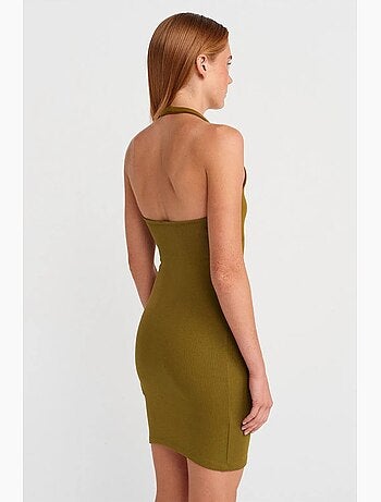 Vestido mini justo canelado dilvin