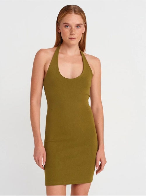 Vestido mini justo canelado dilvin - Kiabi Vestido mini justo canelado dilvin - Kiabi