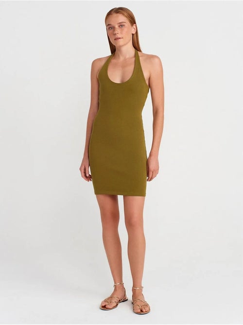 Vestido mini justo canelado dilvin - Kiabi Vestido mini justo canelado dilvin - Kiabi