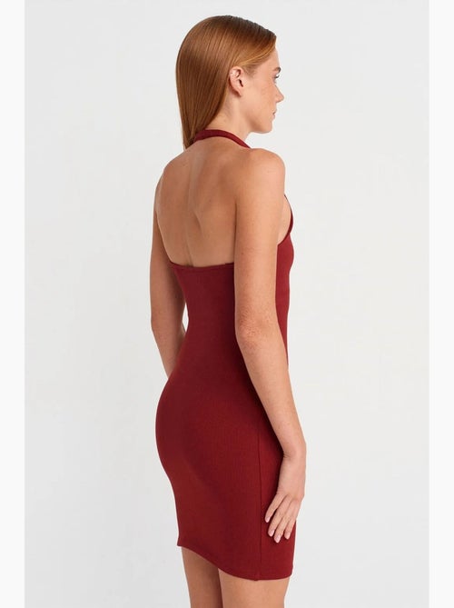 Vestido mini justo canelado dilvin - Kiabi Vestido mini justo canelado dilvin - Kiabi