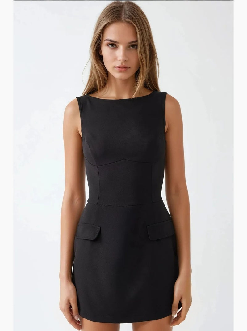 Vestido mini justo com calções hiccup Preto - Kiabi