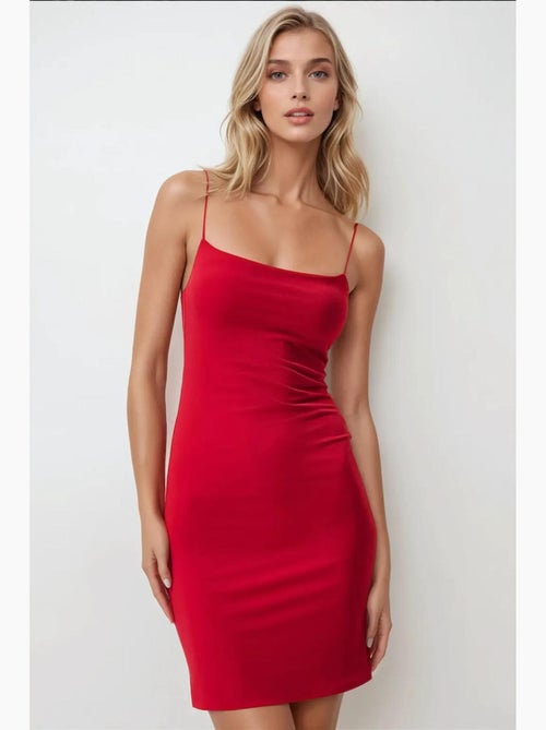 Vestido mini justo com decote quadrado hiccup - Kiabi