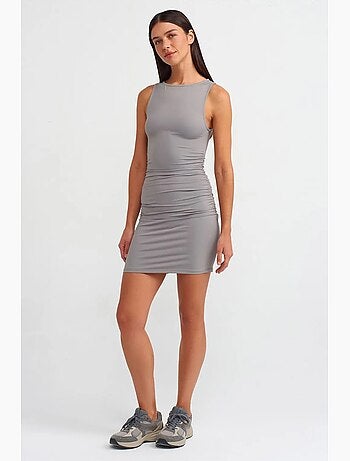 Vestido mini justo com drapeado dilvin
