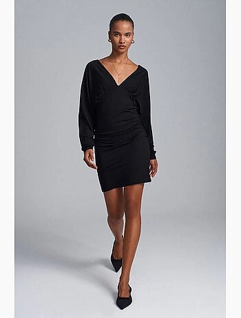 Vestido mini justo com drapeado dilvin