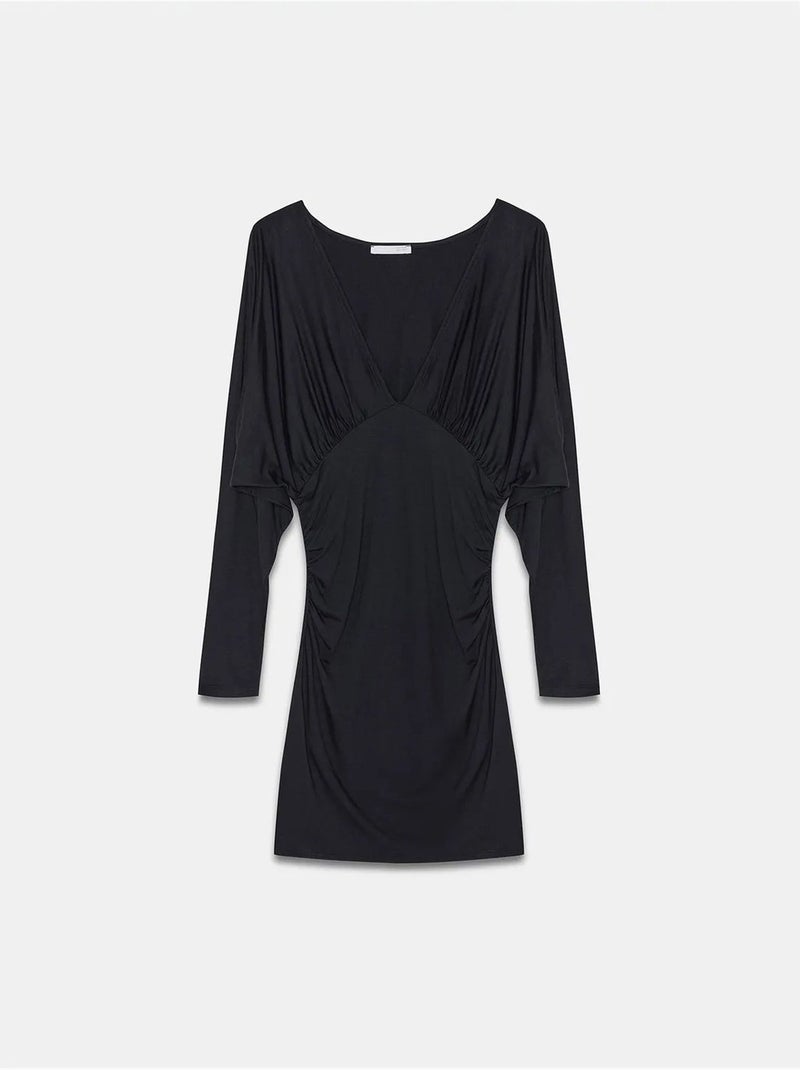 Vestido mini justo com drapeado dilvin Preto - Kiabi