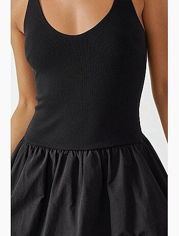 Vestido mini justo com saia balão hiccup
