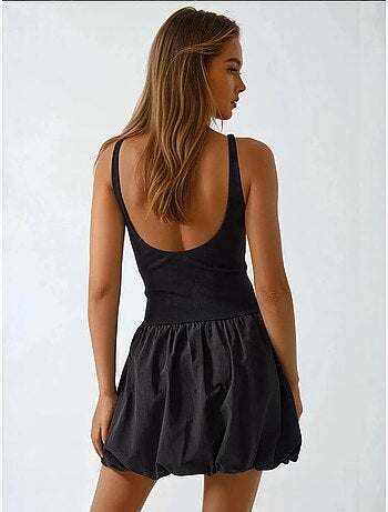 Vestido mini justo com saia balão hiccup