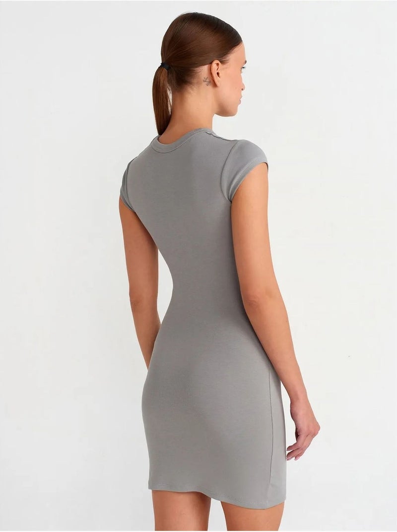 Vestido mini justo de mulher dilvin Cinza claro - Kiabi