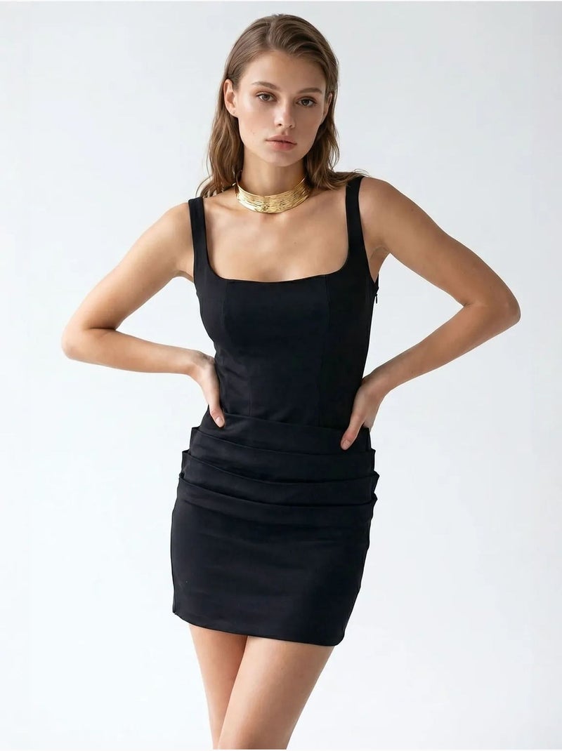 Vestido mini justo feminino mixray Preto - Kiabi
