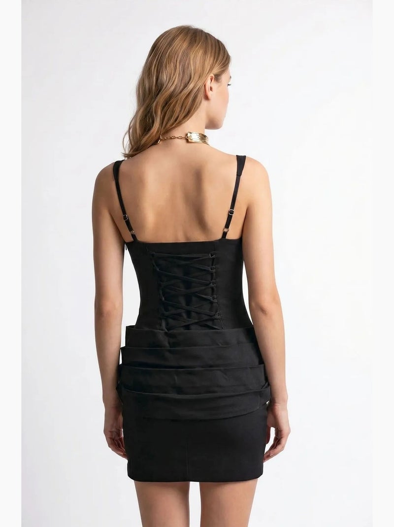 Vestido mini justo feminino mixray Preto - Kiabi