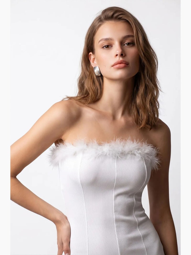 Vestido mini justo sem alças feminino mixray Branco - Kiabi