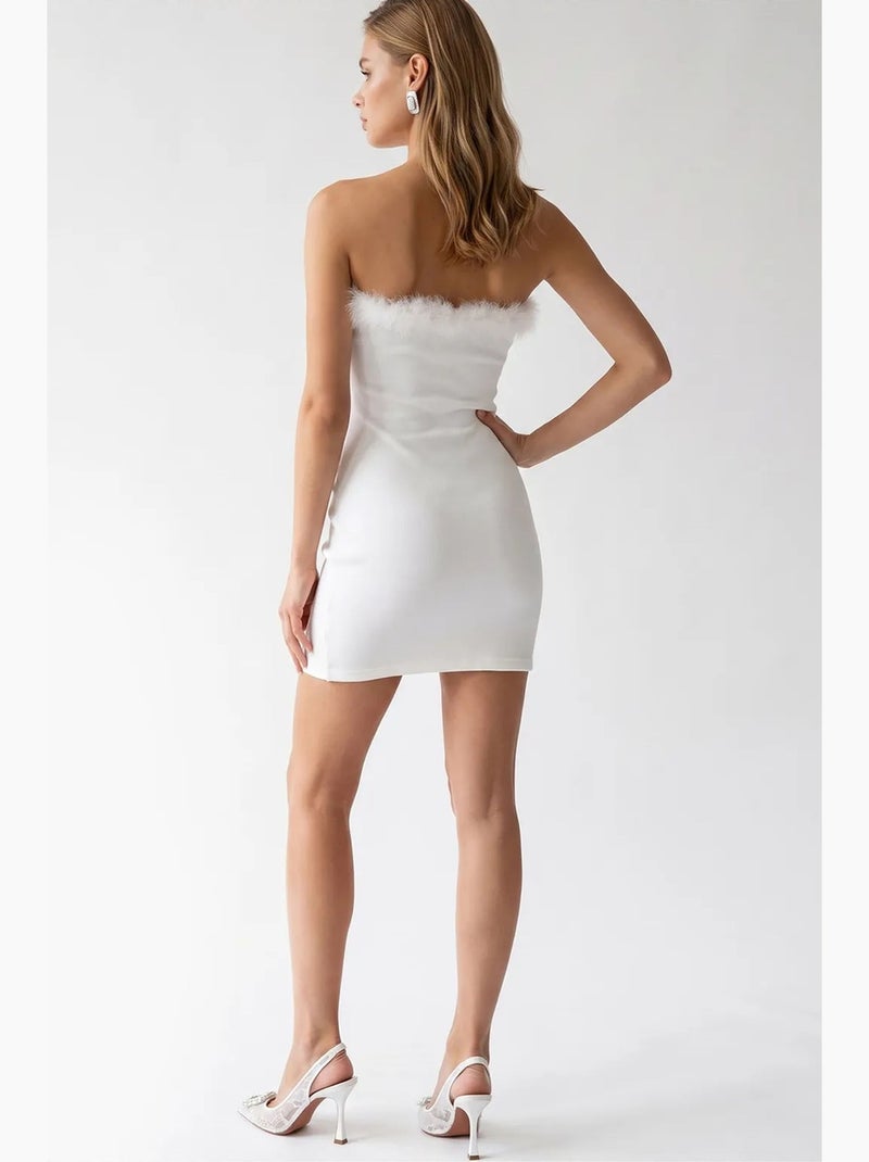 Vestido mini justo sem alças feminino mixray Branco - Kiabi