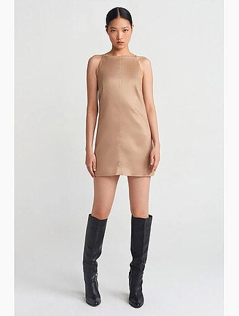 Vestido mini sem mangas com fecho de correr dilvin