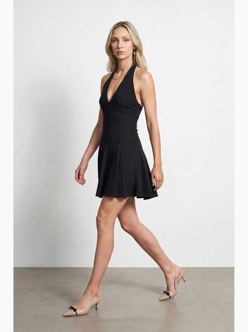 Vestido mini skater com decote halter dilvin - Kiabi