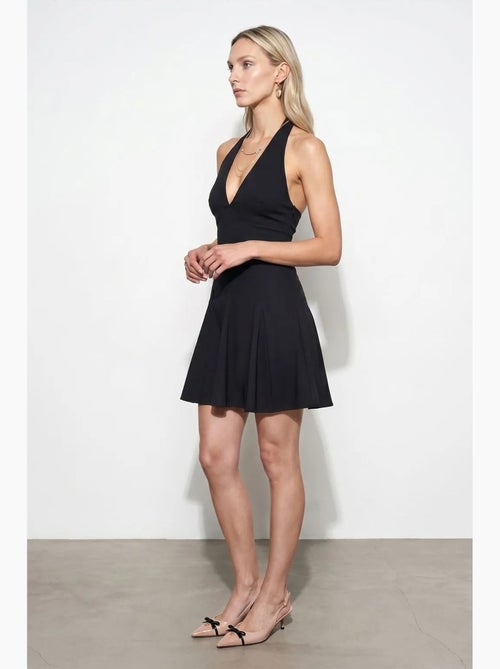 Vestido mini skater com decote halter dilvin - Kiabi