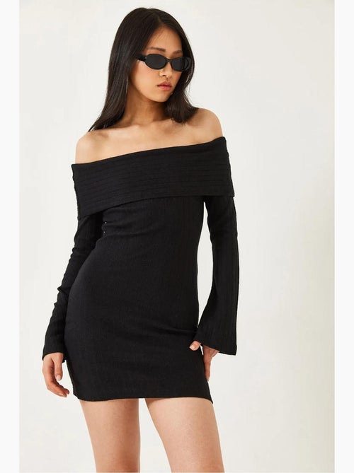 Vestido mini slim fit com ombros descobertos lucci - Kiabi