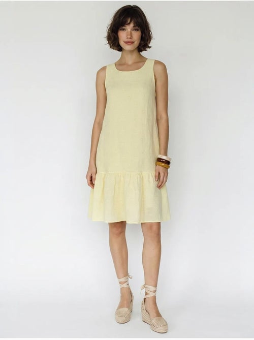 Vestido mini smock de musselina de algodão bordada lucci - Kiabi Vestido mini smock de musselina de algodão bordada lucci - Kiabi