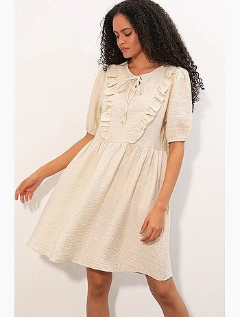 Vestido mini smock feminino em linha a bdart