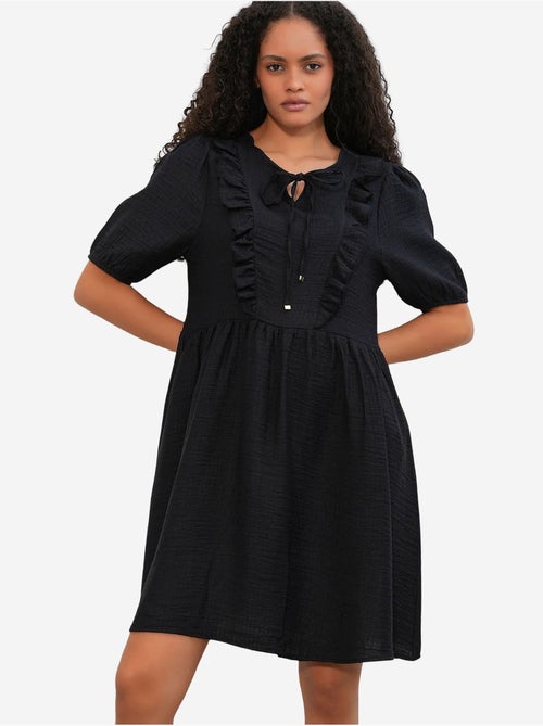 Vestido mini smock feminino em linha a bdart - Kiabi Vestido mini smock feminino em linha a bdart - Kiabi