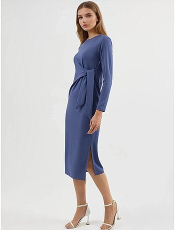 Vestido modal touch com racha, coleção bersan hiccup