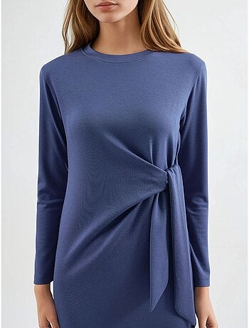 Vestido modal touch com racha, coleção bersan hiccup