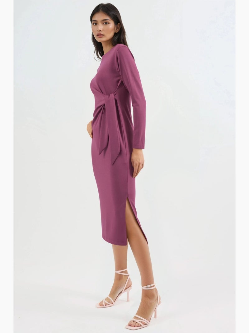 Vestido modal touch com racha, coleção bersan hiccup Vermelho bordô - Kiabi