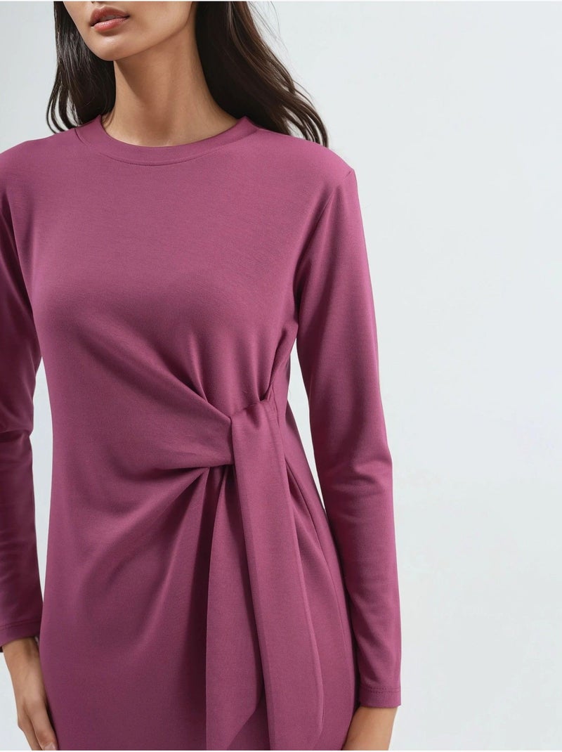 Vestido modal touch com racha, coleção bersan hiccup Vermelho bordô - Kiabi